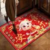 60*40cm Festive Decoration Door Mat Cartoon Front Door Decorative Carpet New Year Red Floor Mat