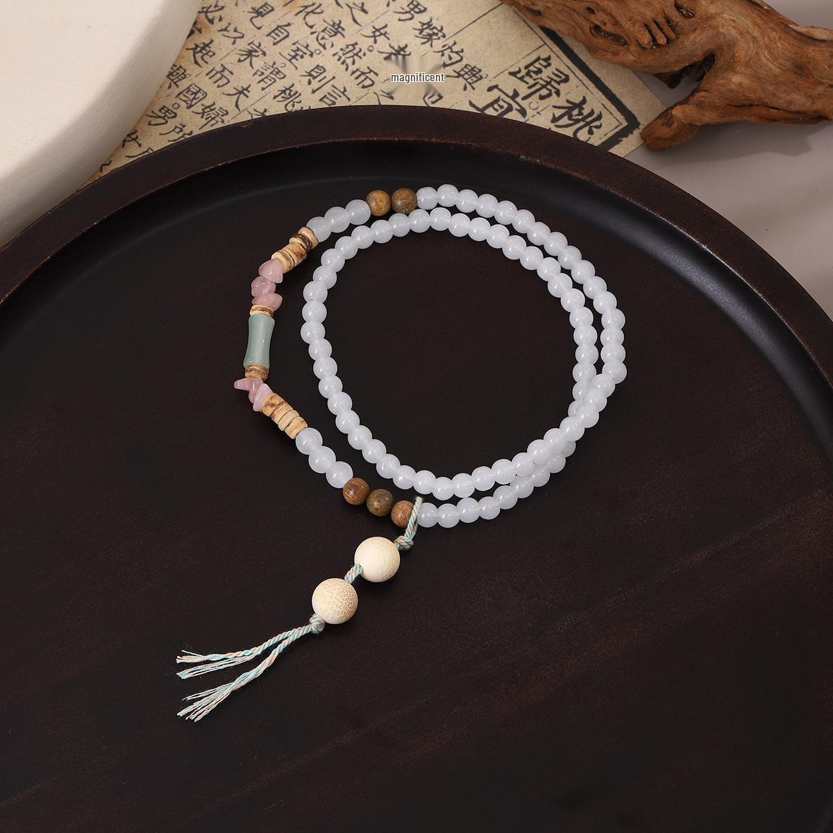 

Красочный лоскутный браслет-ожерелье с кисточкой из бисера - Двустороннее украшение