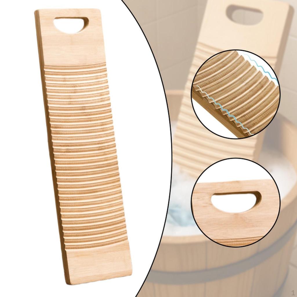 Bamboo Clothes Scrub Board Manual Tool for Home Laundry Use