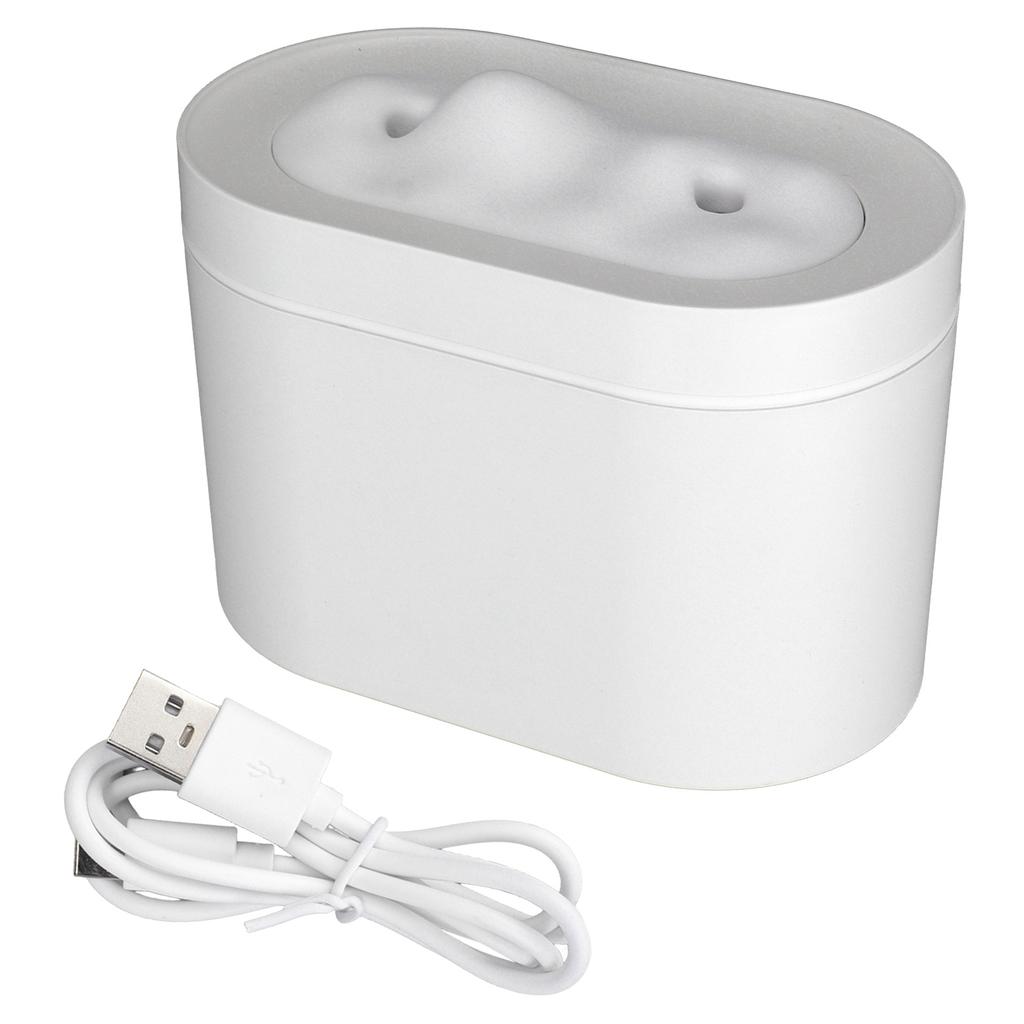 Dual Spray Air Humidifier 800ML Adjustable Moisturizing USB Desktop Air Humidifier for Home White