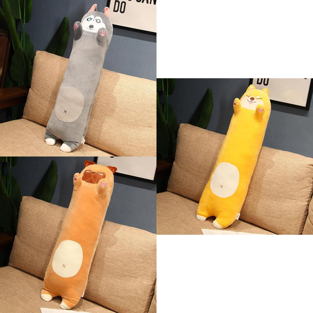 Süßer Cartoon Shiba Inu Husky Langes Kuschelkissen Weiches Plüsch Hundebett Kissen Für Mädchen Geschenk 70cm 90cm 1,1m