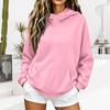 Women's Casual Long Sleeve Hoodie with Drawstring and Pockets, Non-Ribbed
