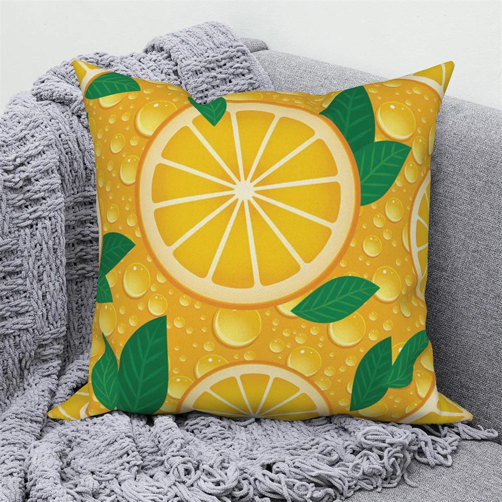 Fruit Print Pillowcase  Summer Home Decor Cushion Cover Sofa Car  Throw