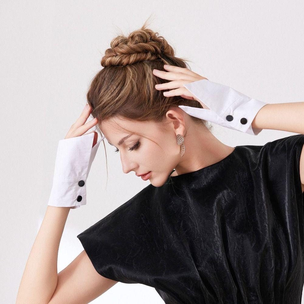 Pleated Lace Fake Cuffs Flower False Cuff Sleeve Gift Lace Sleeve  Women's Daily Wear