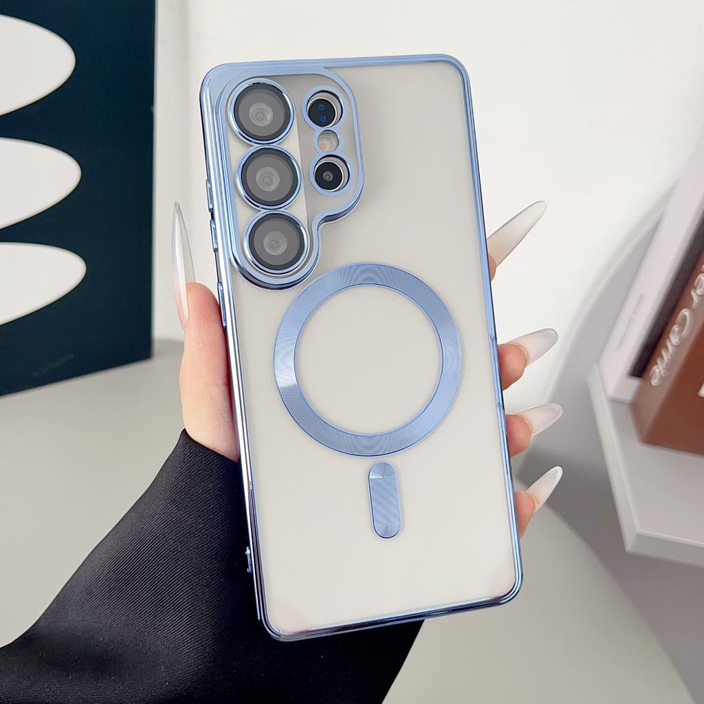 Luxus Klarbeschichtung Für Magsafe Kabelloses Ladecase Für Samsung S26 S25 S24 S23 S22 S21 S20 FE Ultra Plus Note20 10 Weiche Hülle