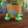 Pack of 3 Small Frogs Statues Ornaments for Indoor and Outdoor Use as Pot Lifters and Decorative Planter Risers Feet