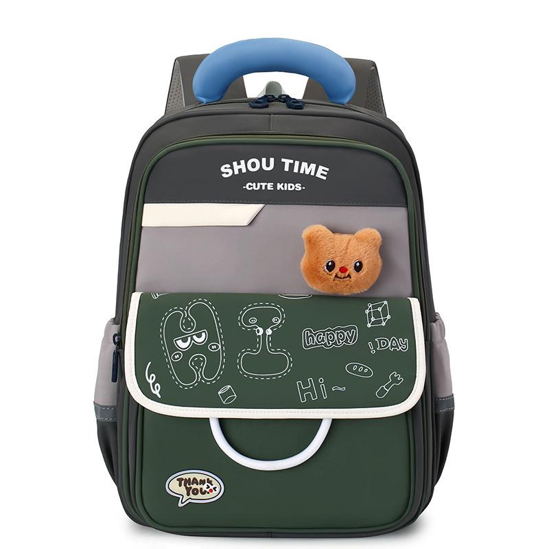 Primary School Student Schoolbag Grade One and Two Cartoon Color Contrast Lightweight Backpack