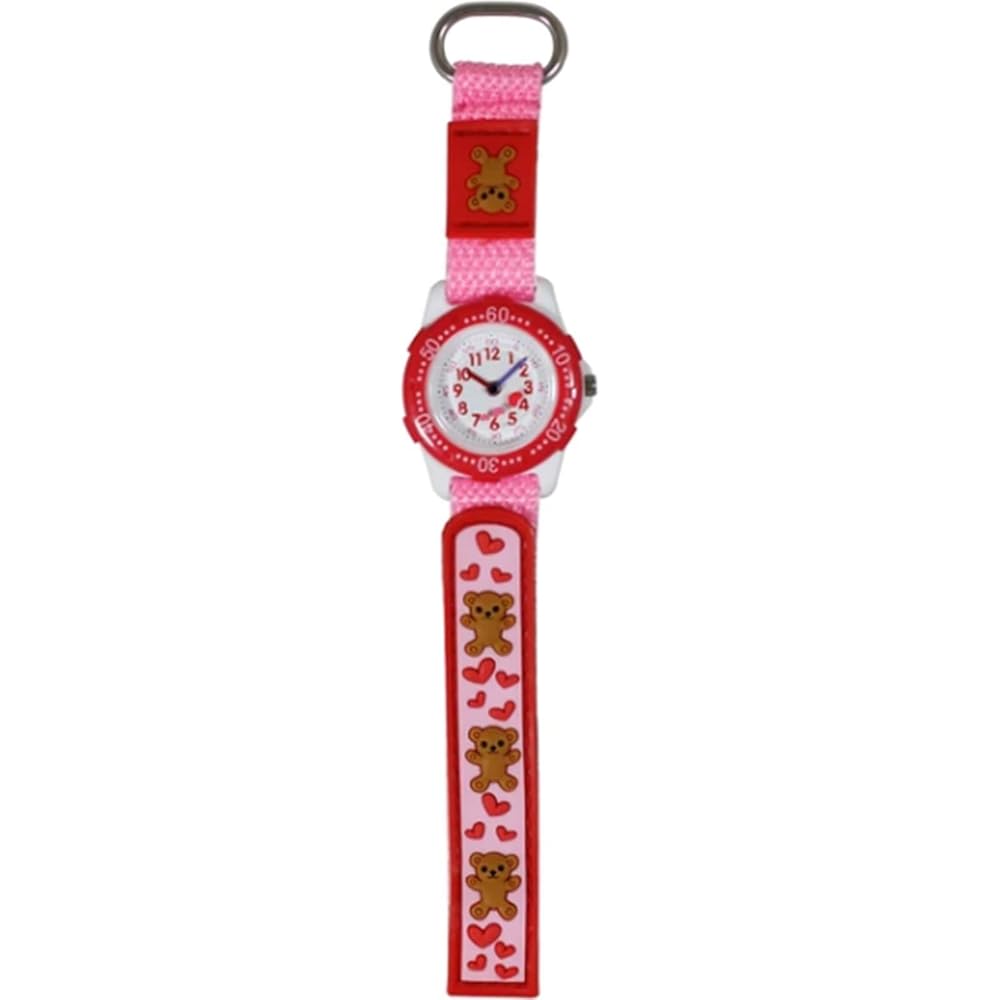 Crepha Kids Analog Watch Animal Design Waterproof Lightweight 13.5g Nylon Strap Pink for Girls Ages 3-12
