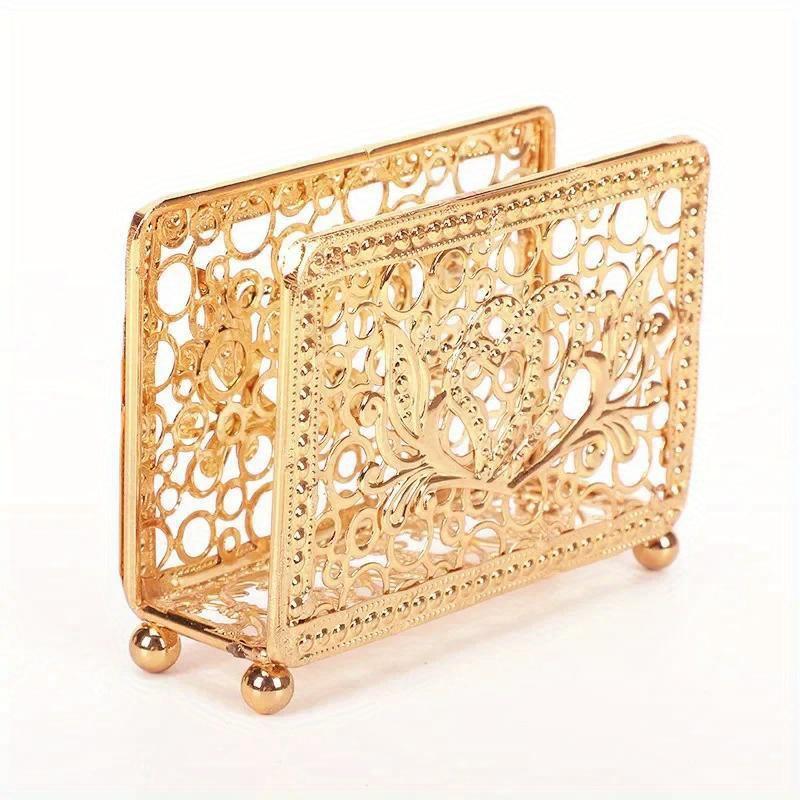 Retro Metal Napkin Holder Vertical Desktop Tissue Holders Square Hollow Desig Restaurant Paper Storage Rack for Dinners Offices