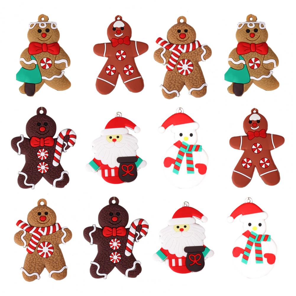 Small Gingerbread Man Pendant Cute Christmas Tree Decorations Gingerbread Man Christmas Ornaments Set Santa for Xmas for Holiday