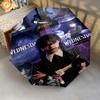 Wednesday'S Dark Journey Folding Umbrella Travel Durable Light Printing Travel Umbrella