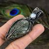 Prehnite, Moonstone Copper Wire Wrap Jewelry Pendant 2.99" I9c29