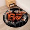 Basketball Printed Round Rug Carpet Chair Rug Area Rug Entryway Doormats,for Office Chair Living Room Bedroom Kitchen Room.