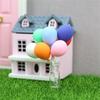 Pack of 8 Colorful Small Resin Balloon Portable Accessory for Dollhouses Garden Creative Landscape Accent Daily Use