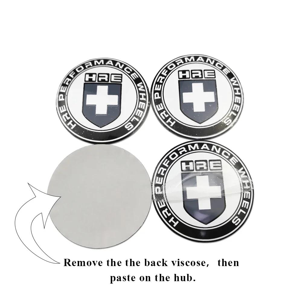 56mm Car Wheel Center Emblem Hub Caps Stickers for HRE Logo Styling