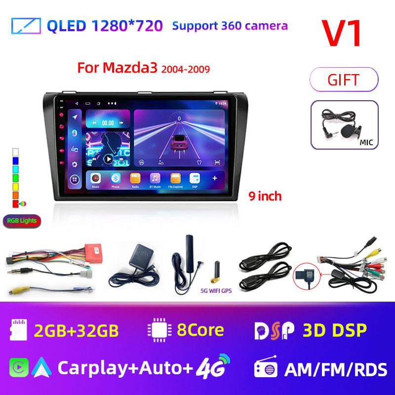 Core Android 13 Carplay for Mazda 3 2004 2005 2006 2007 2008 2009 Car Radio with BOSE Multimedia Player 2 Din Stereo GPS DVD