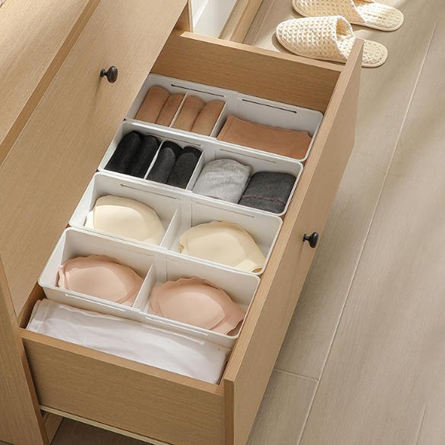 Expandable Plastic Storage Boxes, Multi-Purpose Folding Organizer, Drawer Storage Divider for Bedroom, Kitchen and Snack Storage