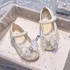 Girls' Fishtail Bow Leather Shoes - Autumn 2025 New Arrival Princess Style, Soft Sole with Pearl Detail