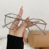 New cross-mirror fashion color-changing anti-blue light glasses women's tide plain face silk-embedded flat light environment ultra-light large-frame