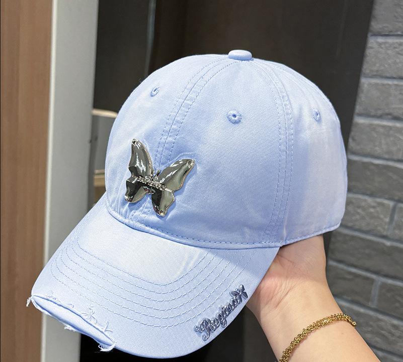Ins Metal Butterfly Baseball Cap Men Women Soft Washed Cotton Snapback Hats Sun Visors Hip Hop Trucker Caps  Casquette
