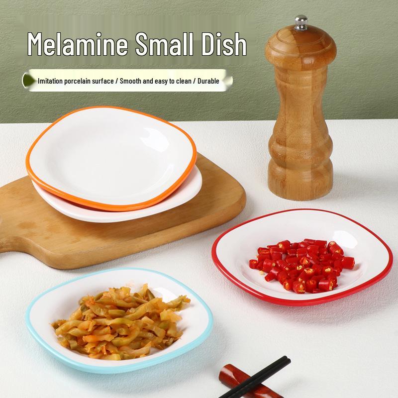 Melamine Oval Square Drop-Proof Imitation Porcelain Sauce Dish for Hot Pot and Pastries