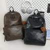 Schoolbag Schoolbag Male Korean Version College Student Backpack Pu Texture Casual Large Capacity Backpack High School Student Computer Casual 