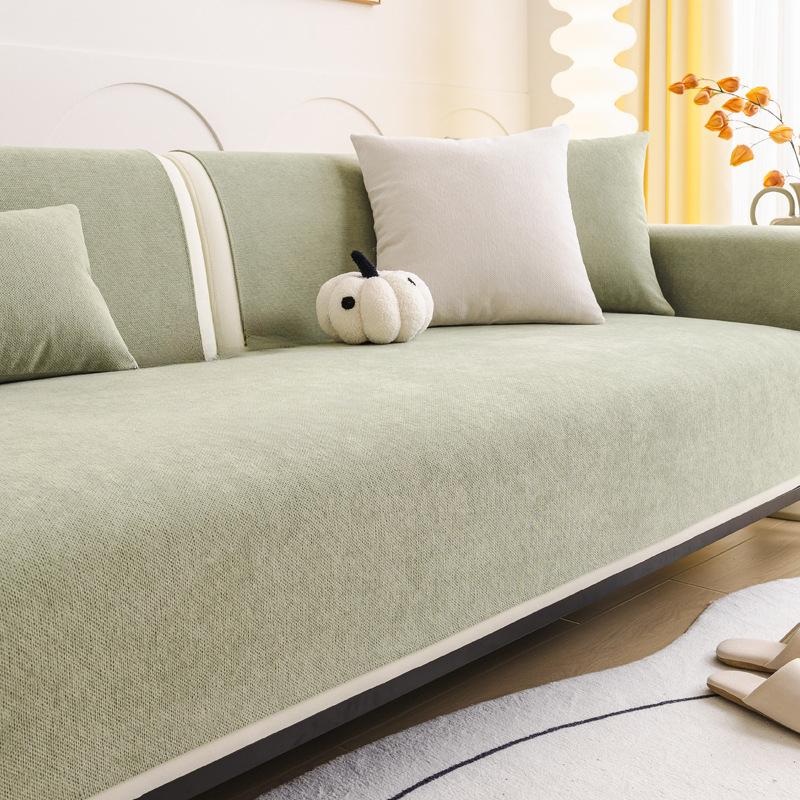 Sofa Cushion Four Seasons Universal Non-Slip Seat Cushions Chenille Simple Modern Solid Color Sofa Cover Cover Cloth