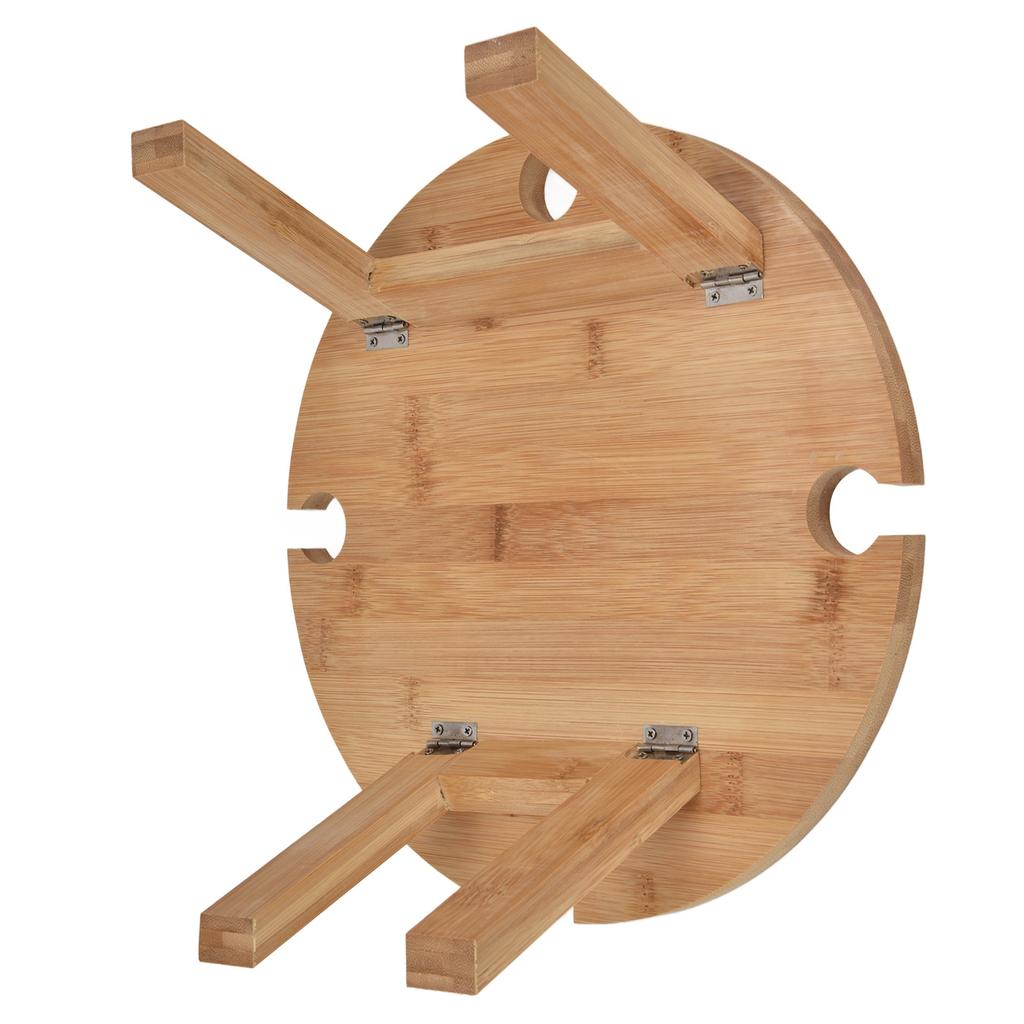 Outdoor Wine Table Folding Wooden Picnic Table with Wine Glass Holder for Hiking Camping Outdoor Dinner