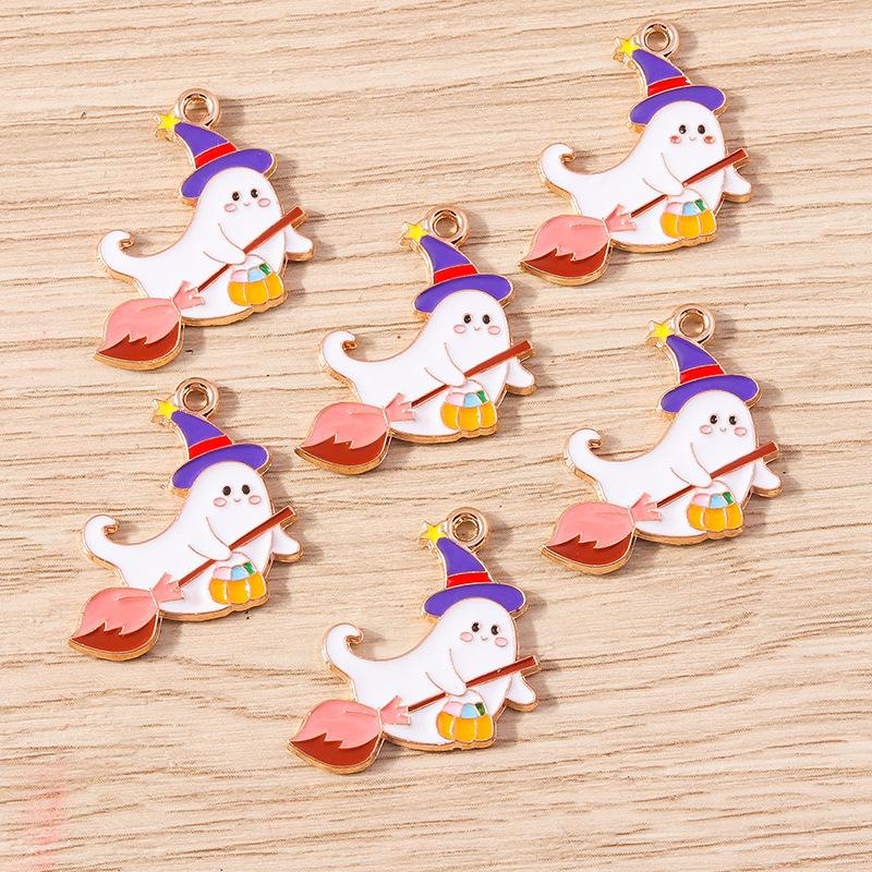 10 Buc/Set Email Halloween Fantomă Liliac Farmece Pandantive Pentru Confecționarea Bijuteriilor Cercei Coliere Brățară Consumabile Artizanale DIY