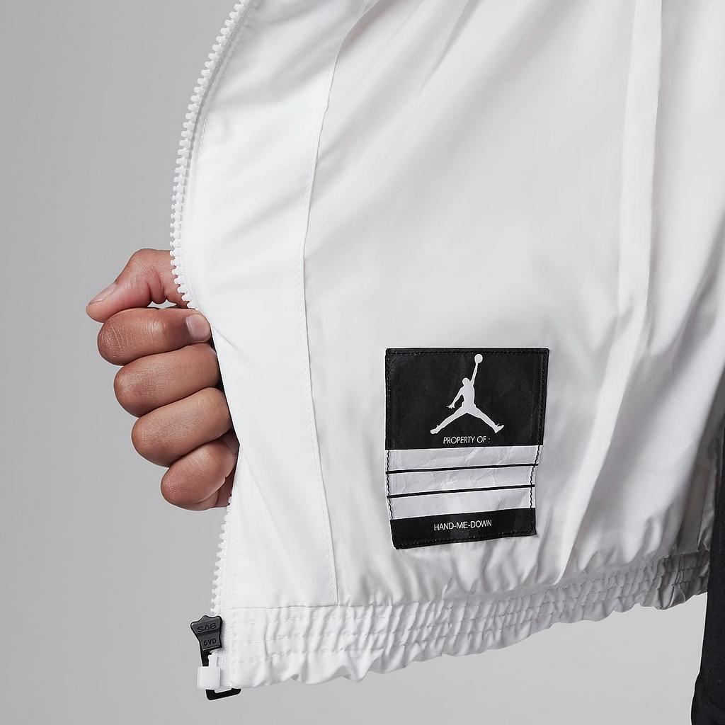 Jordan Dětská ležérní vesta se stojáčkem na zip s potiskem loga Dětské svrchní oblečení Bílá FB1673-133