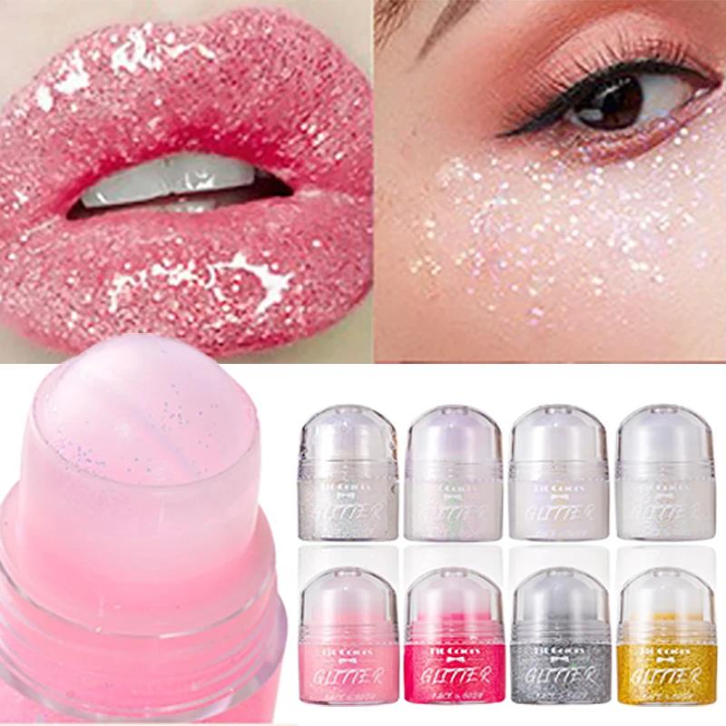 Paillettes roulantes Gel pailleté Peinture pour le visage et le corps Brillant liquide nacré Fard à paupières Illumine la scène Maquillage Décoration
