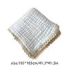 Safe & Comfortable Newborn Blanket Cotton Gauze Blanket with Delicate Lace Trim Newborn Swaddles Blanket for Infants