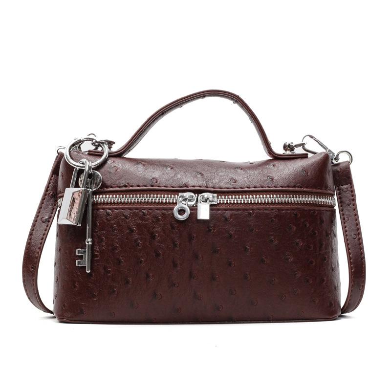 Trendy New Products Personalized Ostrich Pattern Portable Small Square Bag Women's Fashion Commuting Versatile High Sense Messenger Bag