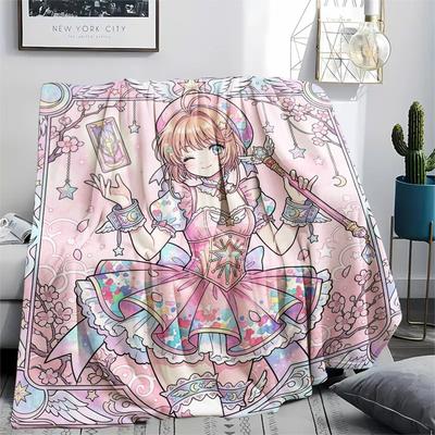 Cardcaptor Sakura Print Flannel Blanket, Ultra Soft High Quality All Seasons Warm Throw, Home Decor Cozy Blanket, Perfect Christmas Gift