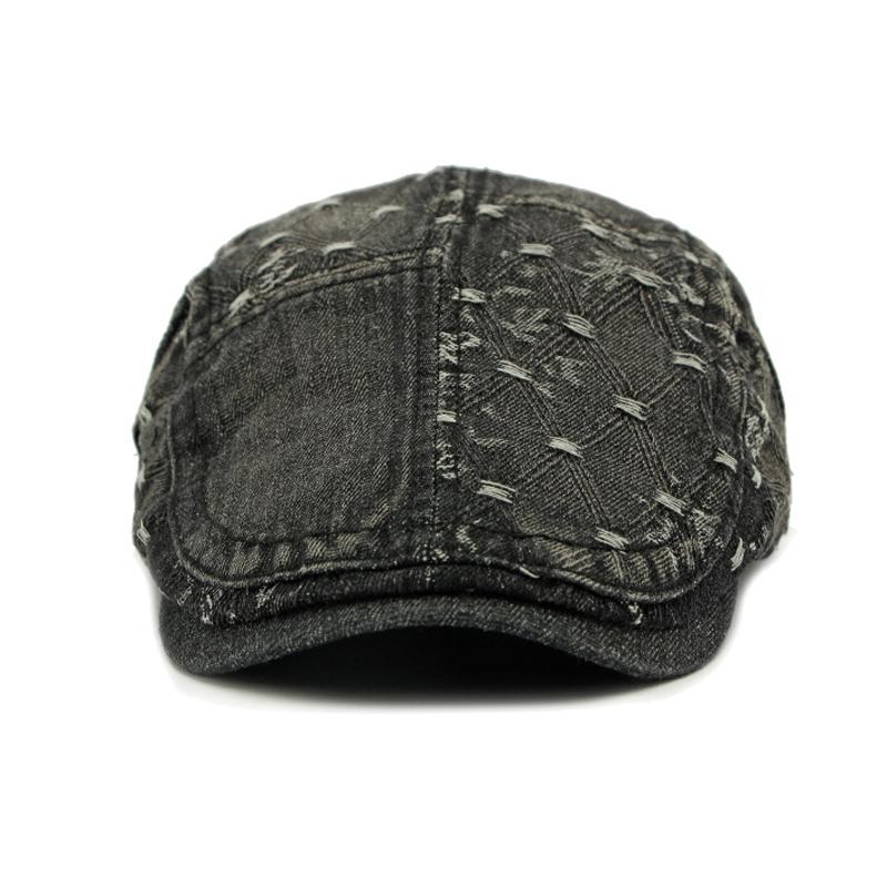 Denim Beret Women British Vintage Forward Cap Men's Peaked Cap