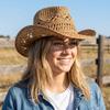 Vintage Style Beach Hat Hollow Out Sun Cowboy Hat Unisex Bohemian Straw Hat Holiday