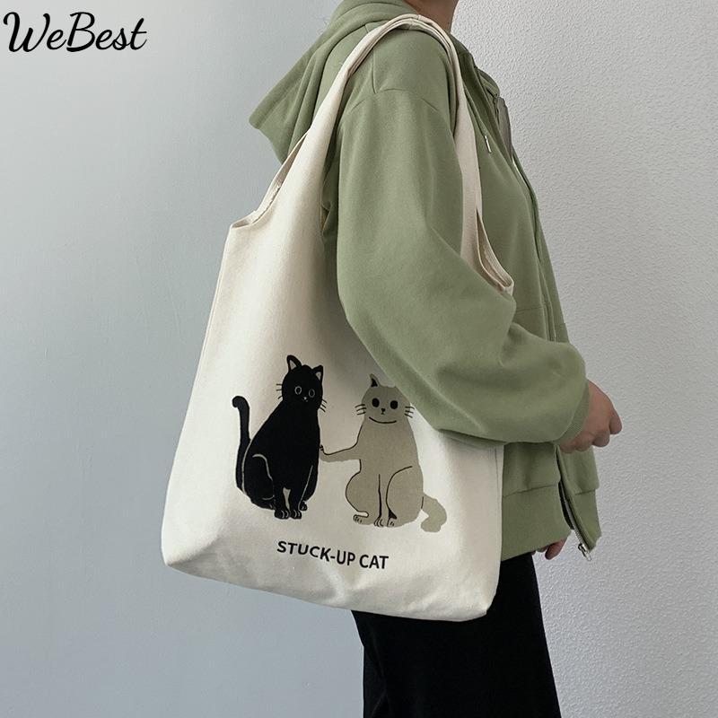 

Literary Retro Large Capacity Undershirt Canvas Bag Female Summer