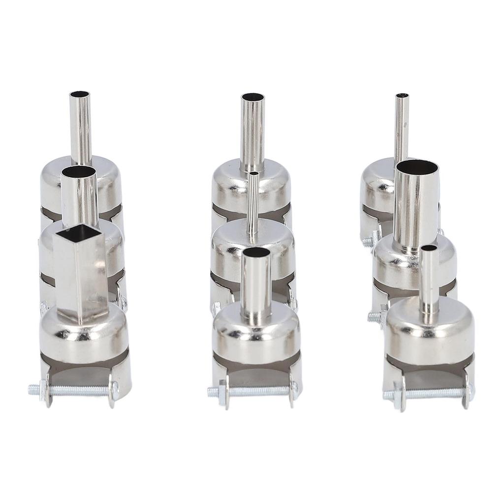 9PCS Set Heat Gun Nozzle Kit 3‑12mm Stainless Steel Hot  Soldering Heat Gun Nozzle