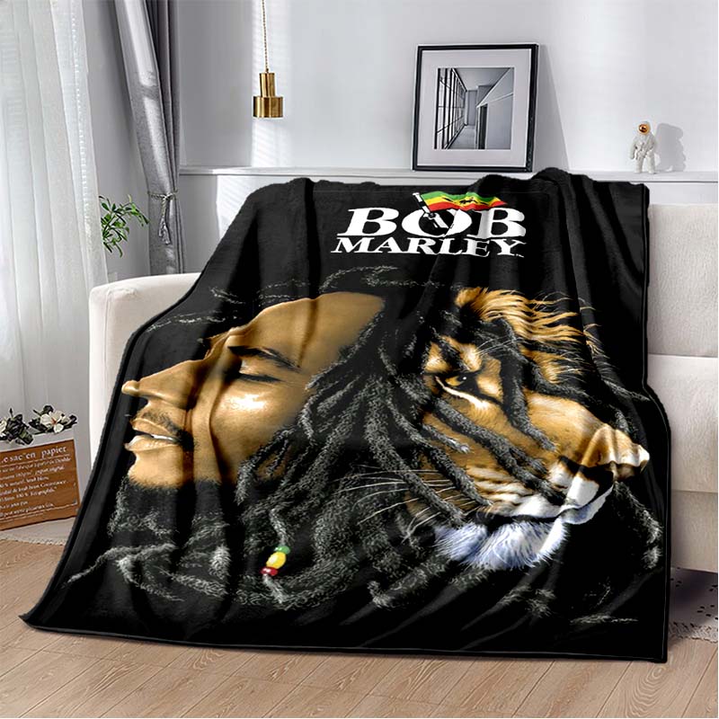 Bob Marley Album Blanket Reggae Music Jamaican Style Soft Flannel Blanket Home Sofa Bed Cover Warm Travel Christmas Gift Blanket