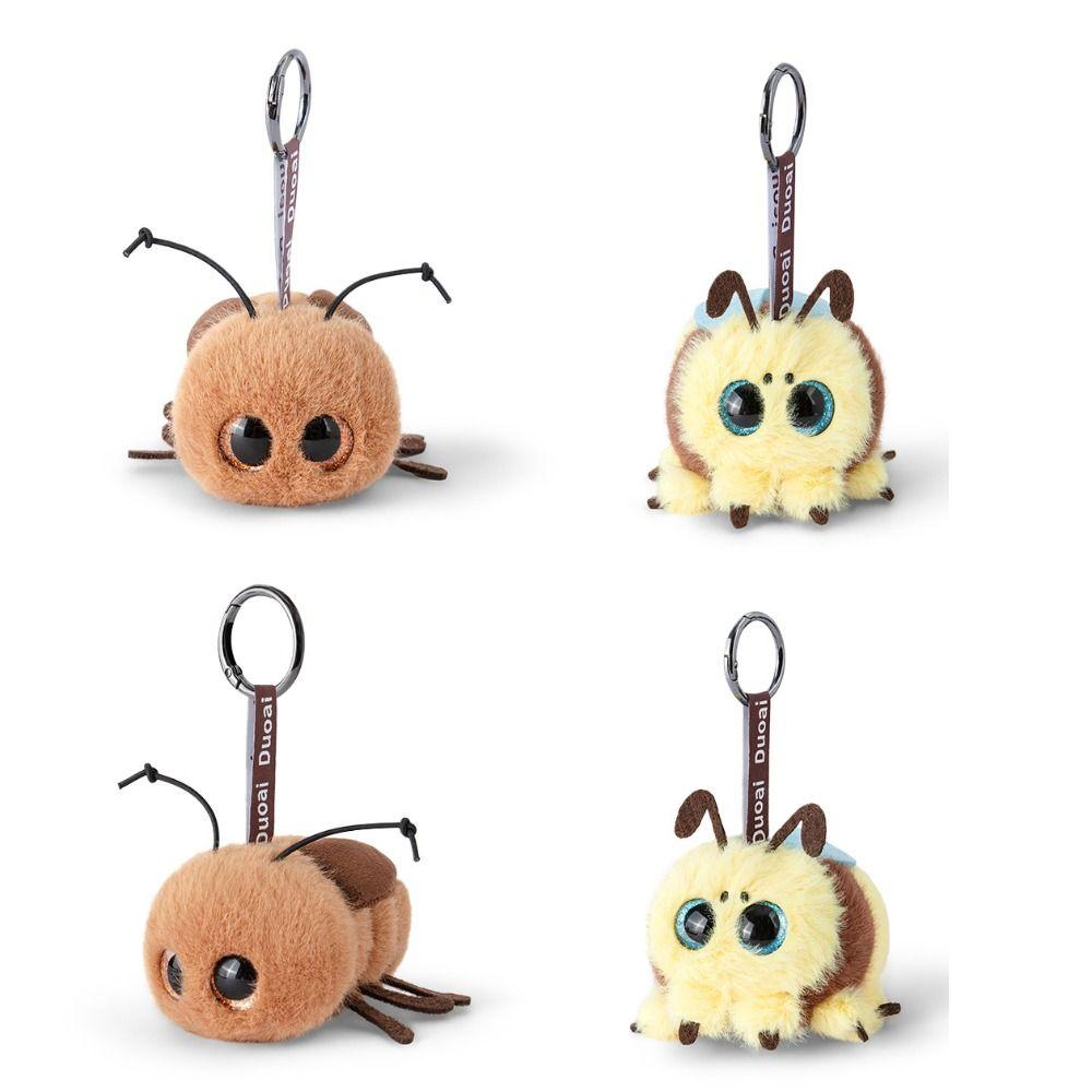Funny Toy PP Cotton Insect Series Bee Keychain Soft Ladybug Key Rings Fans Gifts Cockroaches Spider Bag Pendant Trendy Jewelry