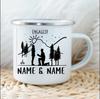 Personlig present Par Emaljmugg Anpassad Namnmugg Mjölk Kaffe Lägereldsmugg Skogsbröllopspresenter Mugg Camping Bergsmuggar