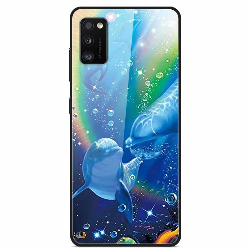 Para Samsung A41 Funda A31 A71 A51 Cristal Templado Cubiertas Traseras Rígidas Para Samsung Galaxy A51 Fundas de Teléfono Fundas Protectoras Coque A 41