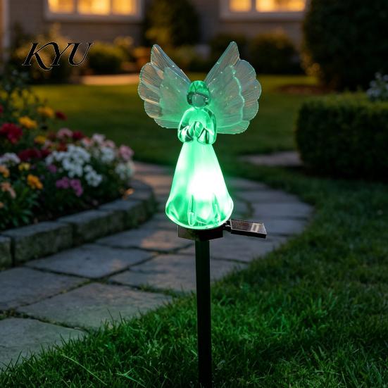 Outdoor Lighting for Lawn Solar Angel Garden Light, LED Yard Stake Waterproof Lights Graveside Memorial Decorative Lamp Cemetery Graveyard Patio
