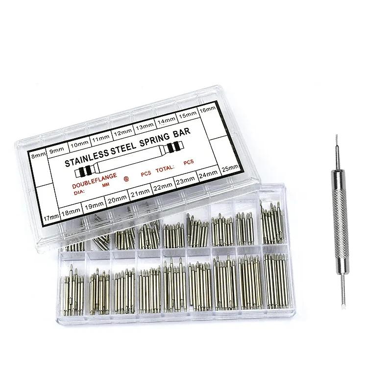 270pcs/set Strainless Steel Spring Bars Dia 1.5mm/1.8mm Length8mm - 25mm/6mm - 23mm Watchband Strap Belt Watch Repair Tools Pin