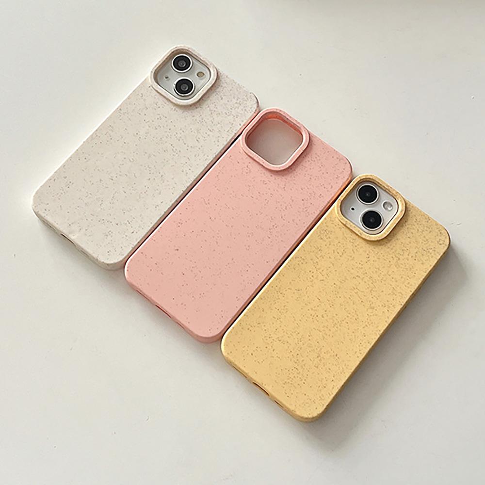 Shockproof Matte Wheat Straw Silicone Phone Case For iPhone 14 Pro 16 15 11 12 13 Pro XS Max XR X 7 8 Plus SE Eco-friendly Cover