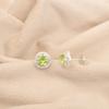 Round Peridot Gemstone 925 Sterling Silver Jewelry Zircon Stud Earrings For Her CZE-8-8