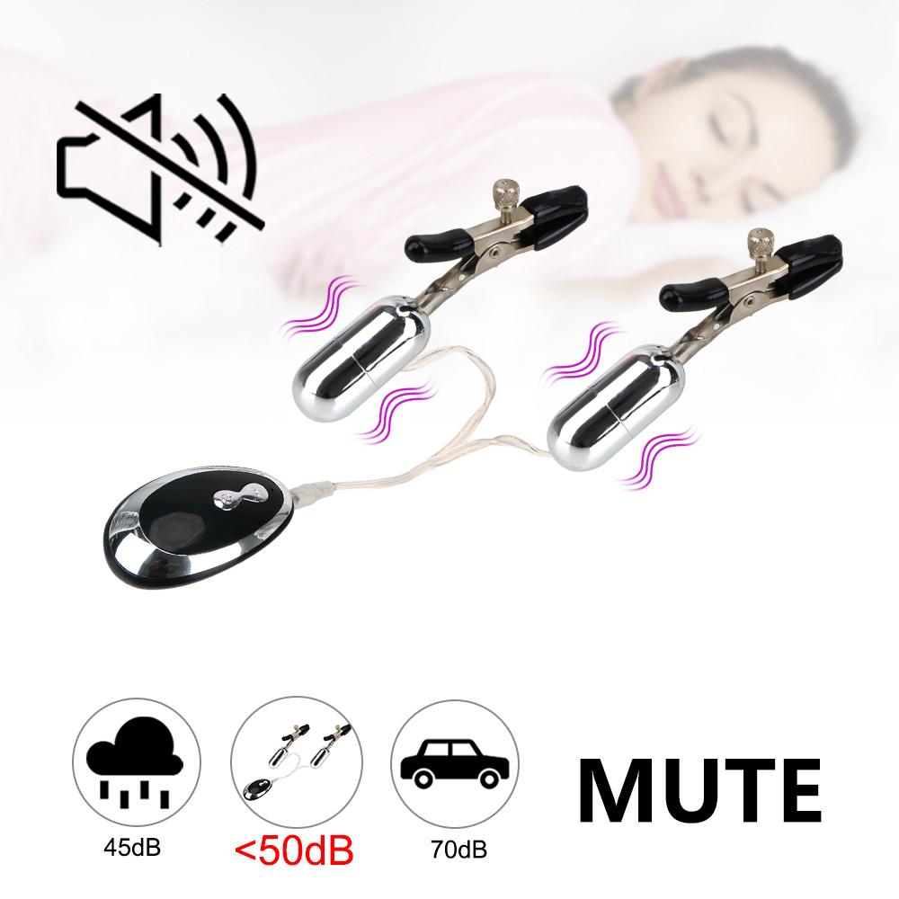 Brystvorteklemmer Klitorisk klips Brystvorte Klitoral Stimulere Brystmassasje Vibrator Sex Shop 20 Frekvens SM Produkter Sexleketøy for Kvinner Par