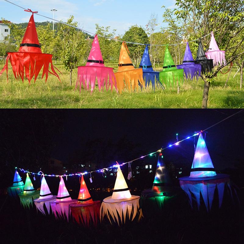 Halloween Witch Hat Party Glowing Wizard Hat Dancing Dressup Halloween Hat LED Festival Costume Props Headwear Kids Cosplay Hat