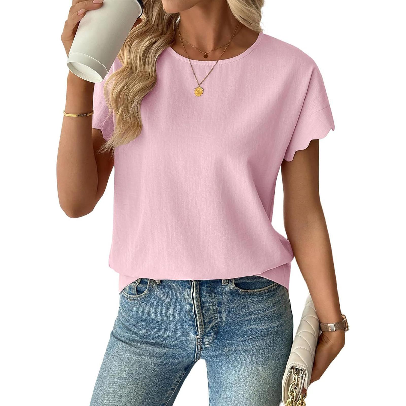 Women s Fashion Casual Loose Short-Sleeve T-Shirt Top XXL
