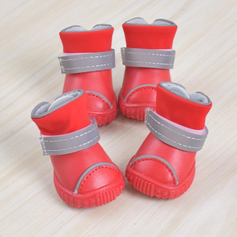 Shoes For Dogs Winter Pet Dog Shoes For Small Dogs Warm Snow Boots Waterproof Fur Non Slip Chihuahua Shoes Reflective Dog Boots